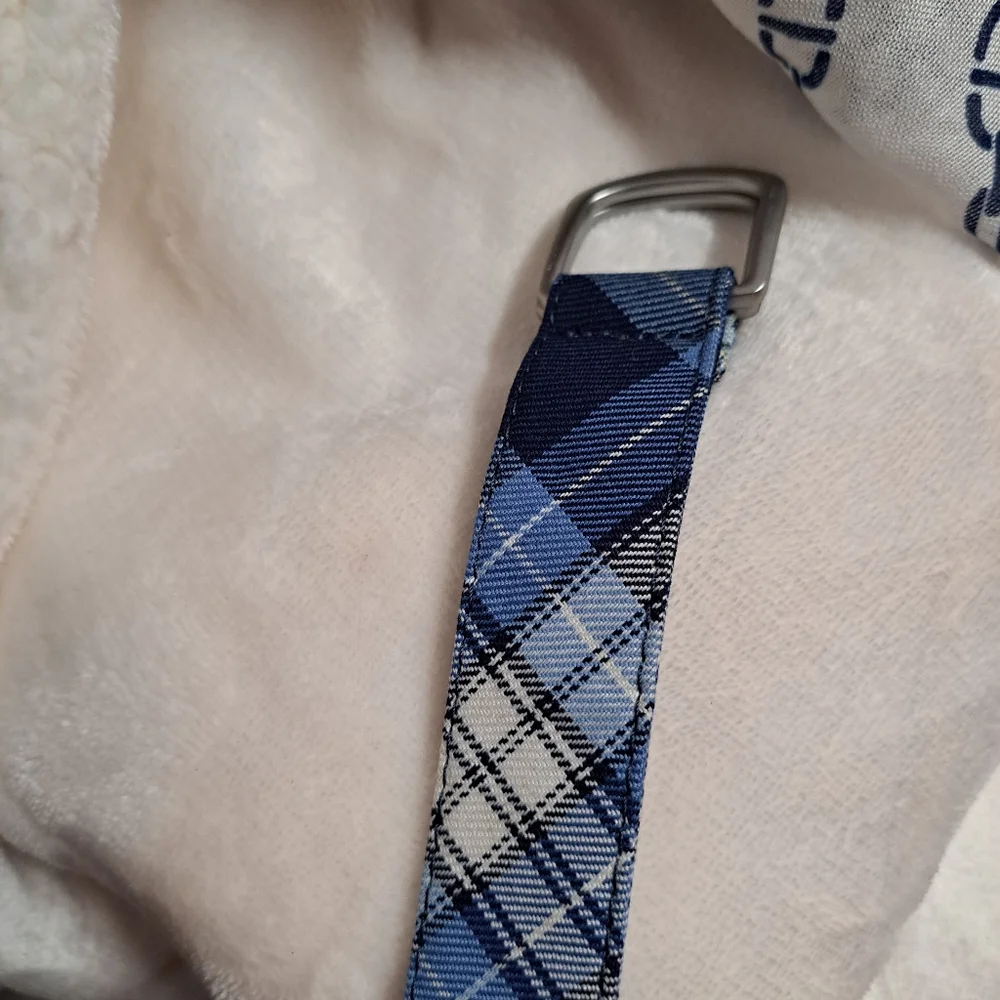 Lands End Kids Blue Plaid Belt